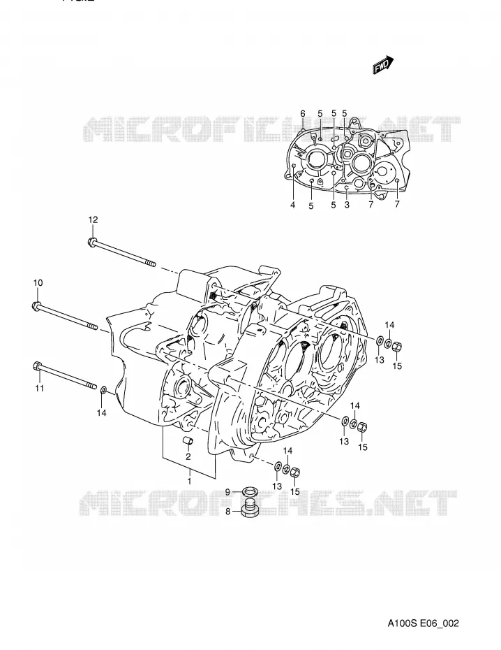 CRANKCASE Suzuki MOTO 100 A100 1995  A100S(E6)