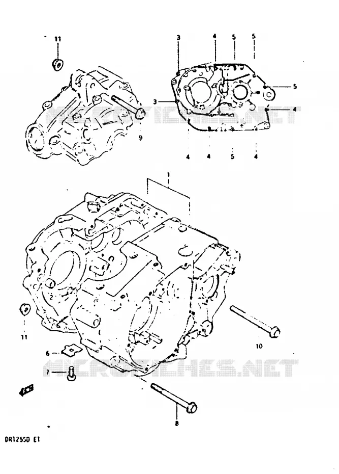 CRANKCASE Suzuki MOTO 125 DR 1983  DR125SD(Z/D)