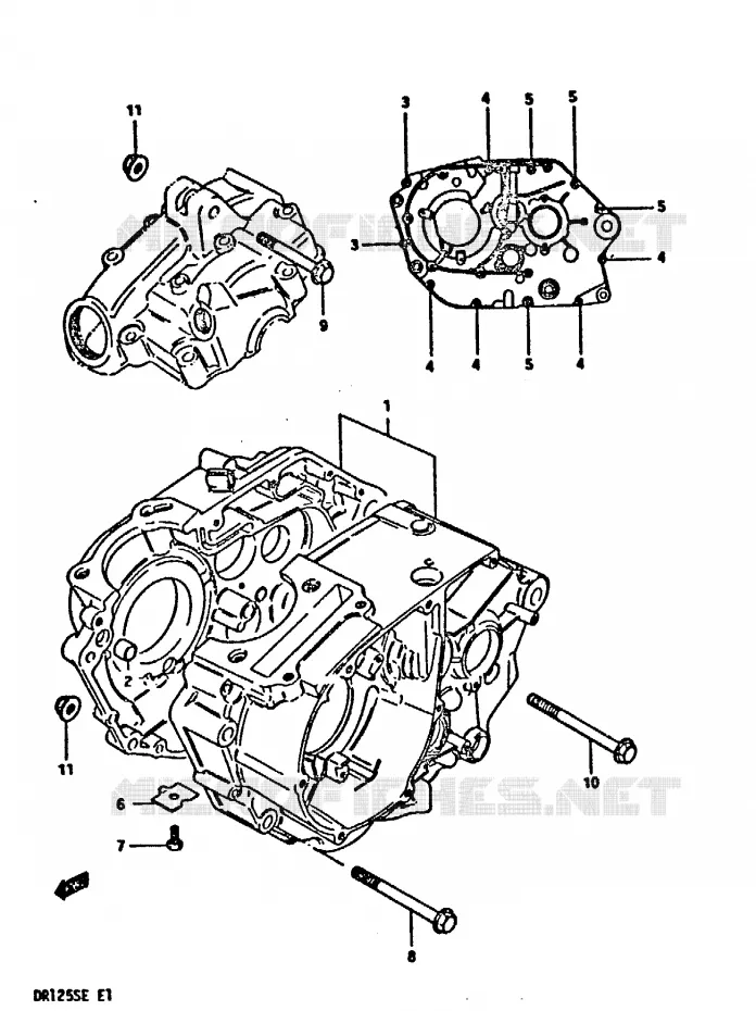 CRANKCASE Suzuki MOTO 125 DR 1984  DR125SE