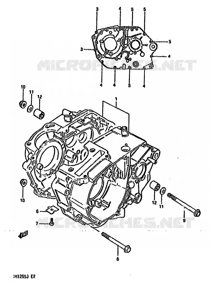 CRANKCASE Suzuki MOTO 125 DR 1987  DR125SH(F/H/J)