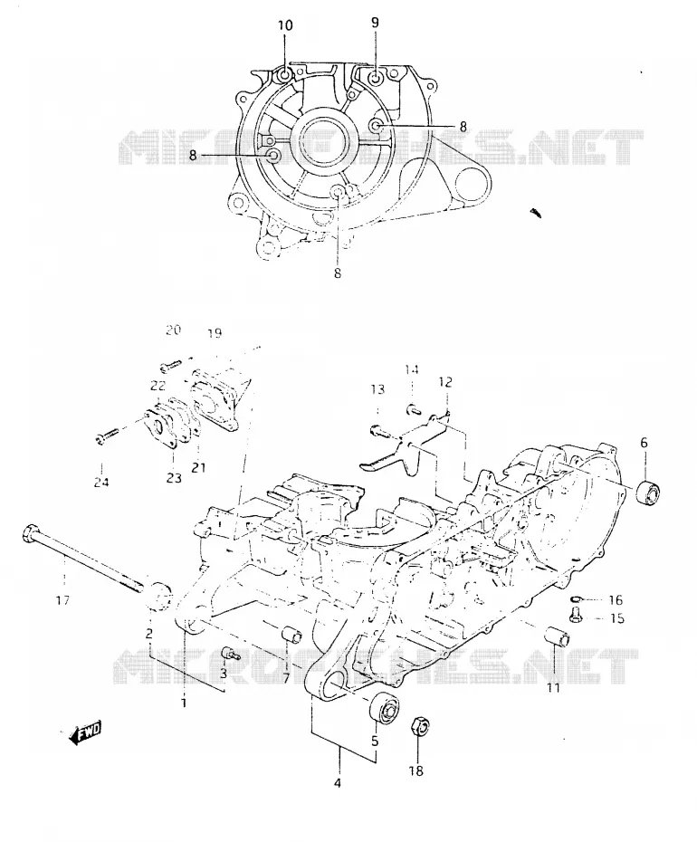 CRANKCASE Suzuki SCOOTER 50 CL 1983  CL50DD(D)