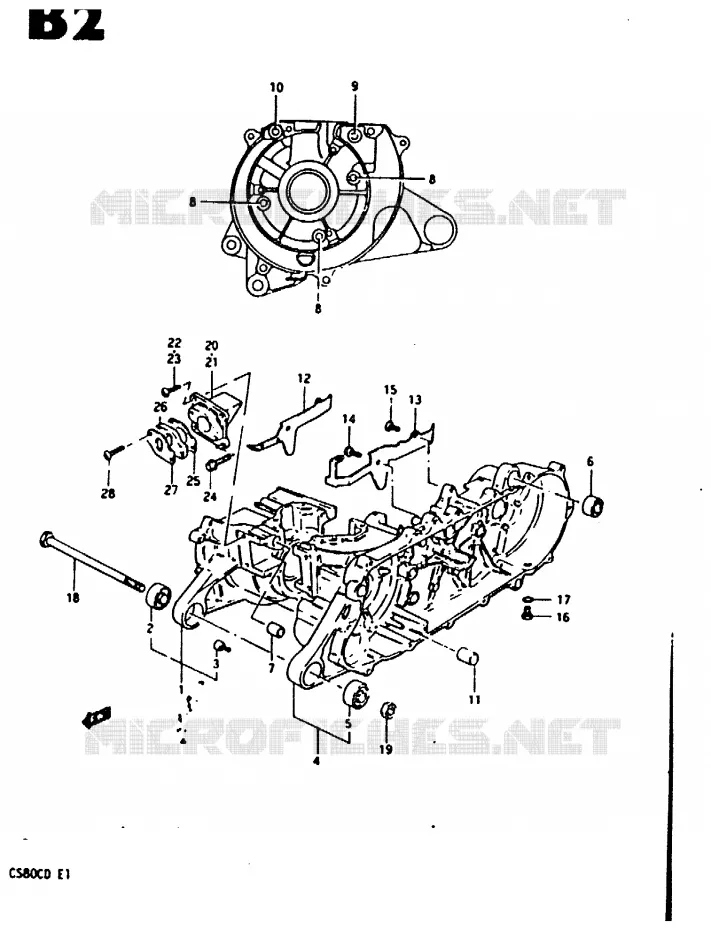 CRANKCASE Suzuki SCOOTER 80 CS 1983  CS80LD