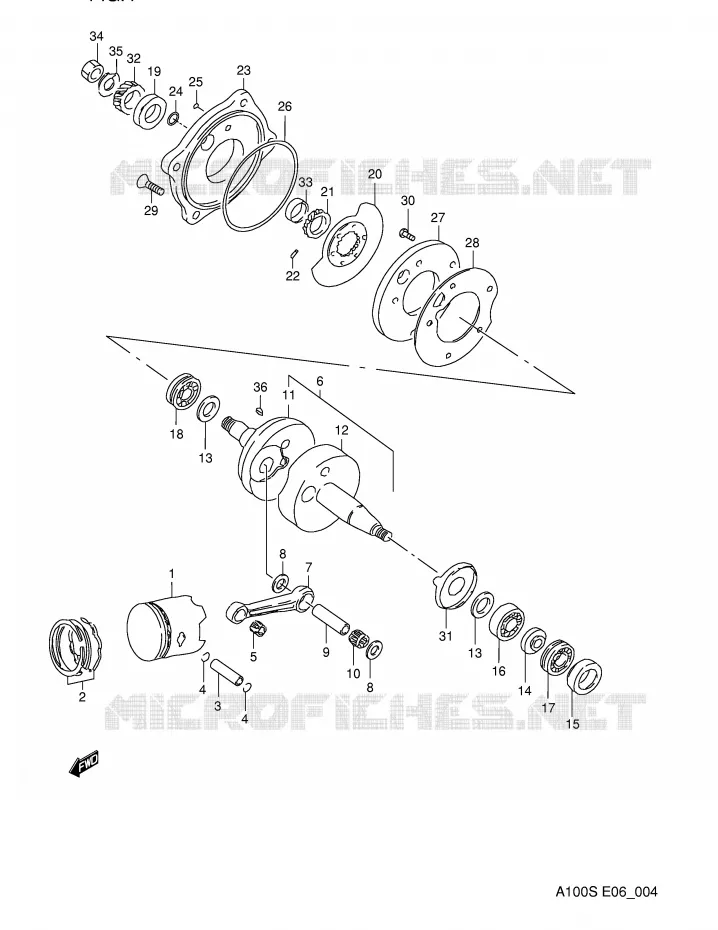 CRANKSHAFT Suzuki MOTO 100 A100 1994  A100R(E6)