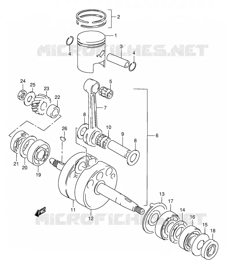 CRANKSHAFT Suzuki MOTO 120 BX 1994  BX120R(P97)