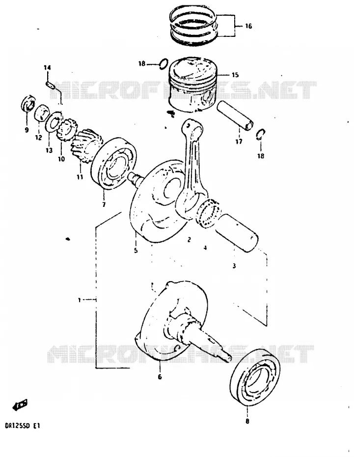 CRANKSHAFT Suzuki MOTO 125 DR 1982  DR125SZ(Z/D)