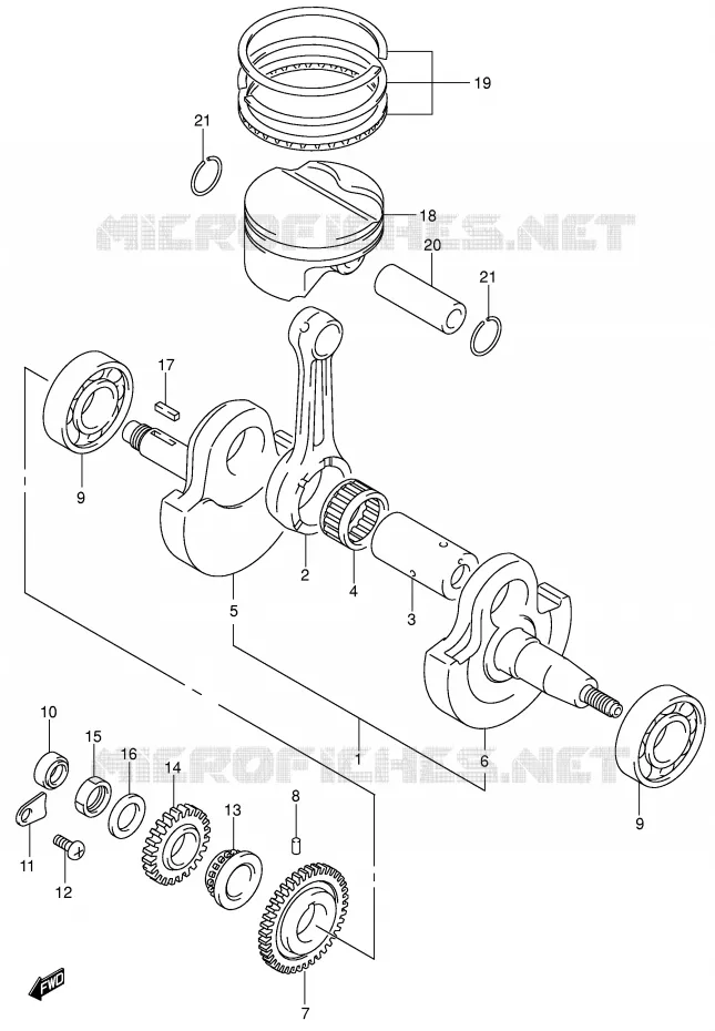 CRANKSHAFT Suzuki MOTO 400 DR-Z 2003  DR-Z400EK3(E1)
