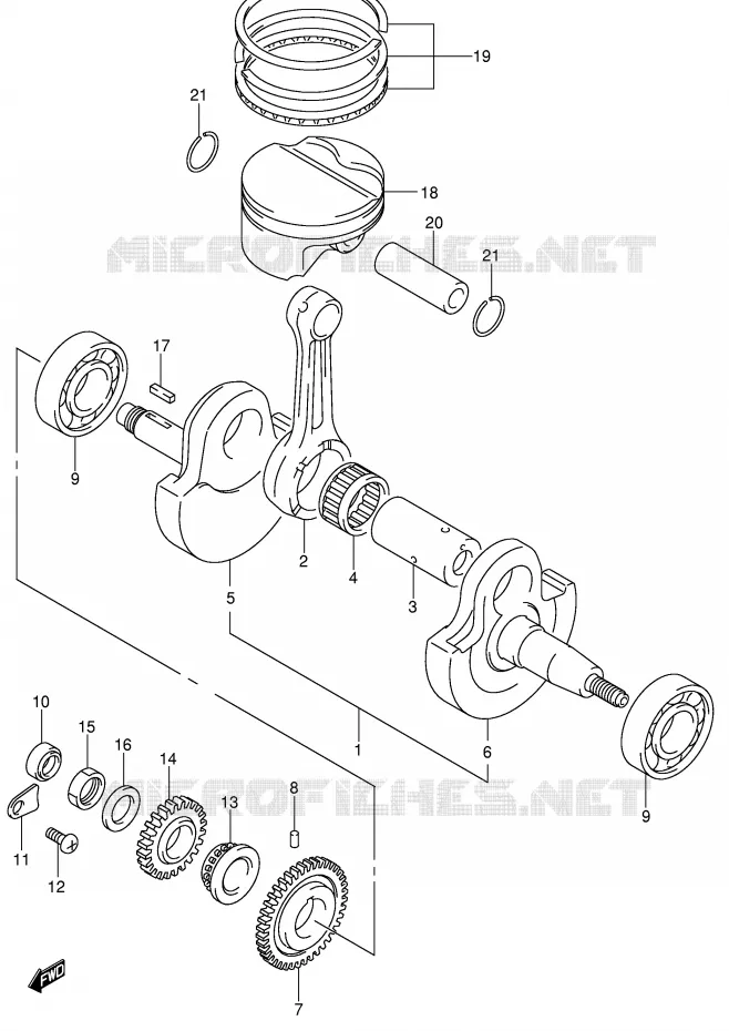 CRANKSHAFT Suzuki MOTO 400 DR-Z 2003  DR-Z400SK3(E3/E28)