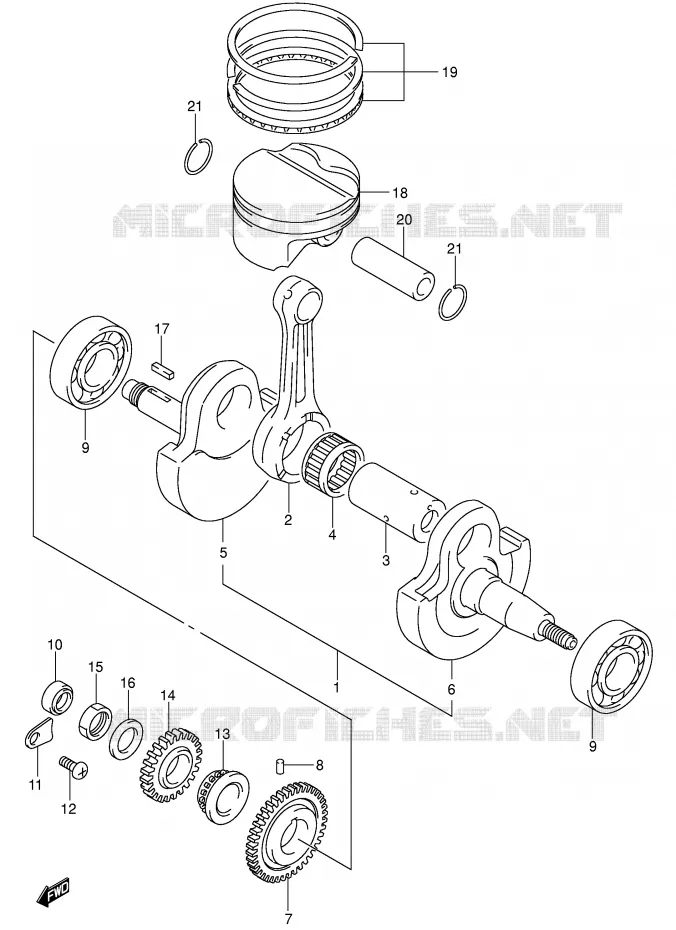 CRANKSHAFT Suzuki MOTO 400 DR-Z 2009  DR-Z400EK9(E1)