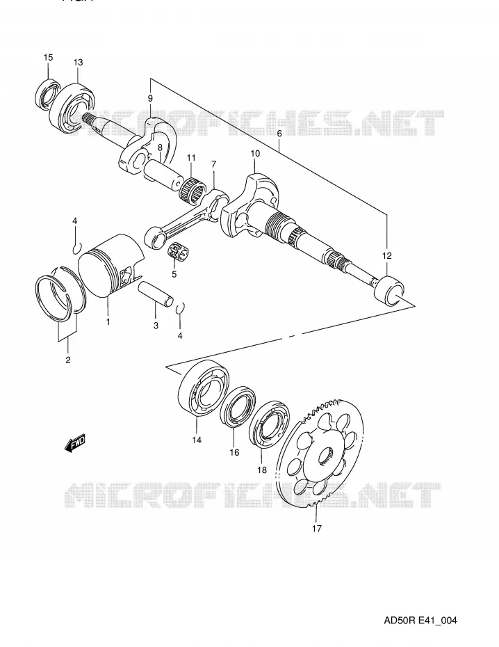 CRANKSHAFT Suzuki SCOOTER 50 AD 1991  AD50WFM(E41)
