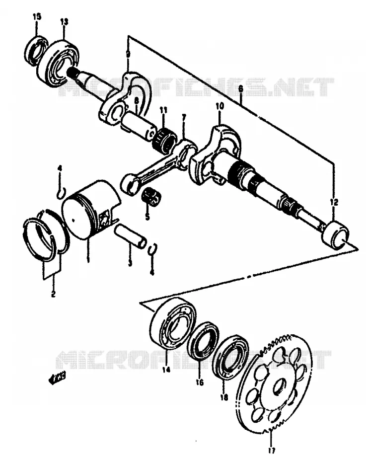 CRANKSHAFT Suzuki SCOOTER 50 ADDRESS 1994  AH50R(N/R)