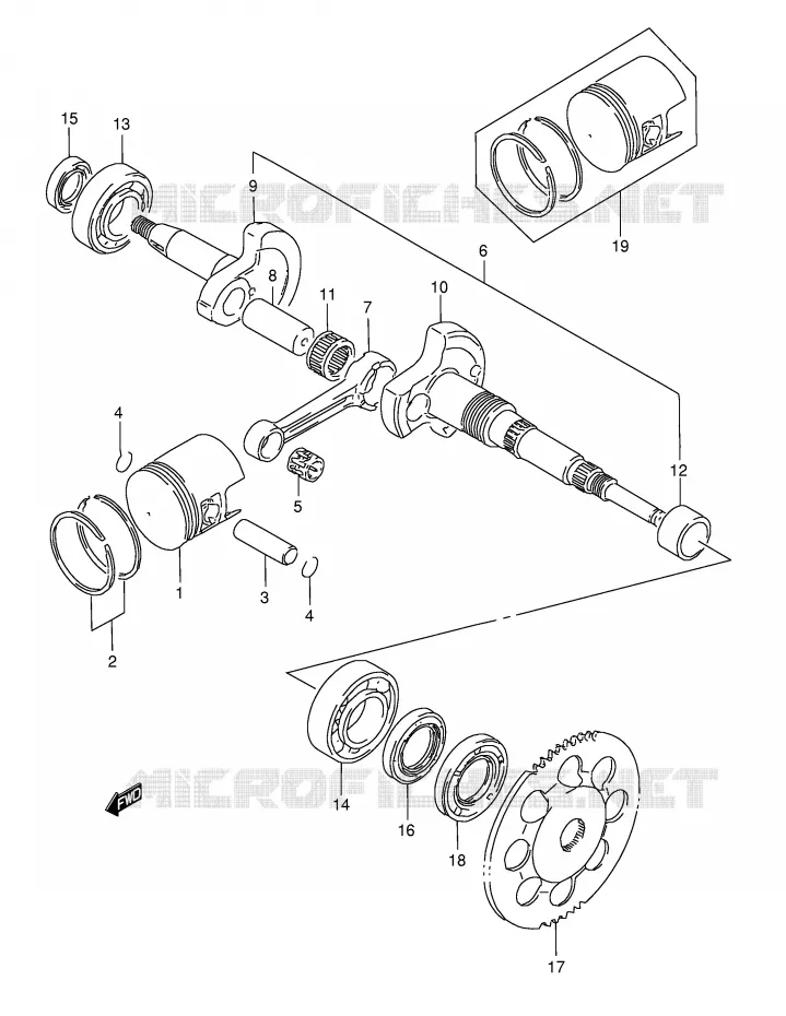 CRANKSHAFT Suzuki SCOOTER 50 AE 1990  AE50L(E1)
