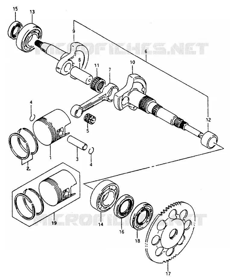 CRANKSHAFT Suzuki SCOOTER 50 AP 1995  AP50S(R/S/T)