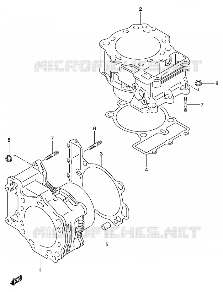CYLINDER Suzuki MOTO 1000 V-STROM 2005  DL1000K5(E2)