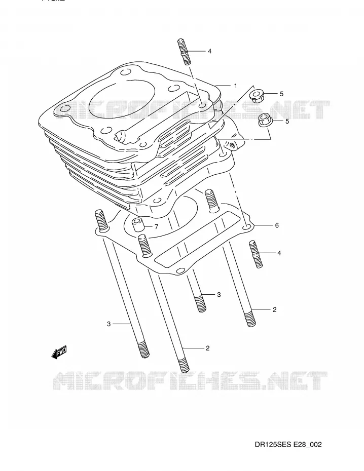CYLINDER Suzuki MOTO 125 DR 1994  DR125SER(E28)
