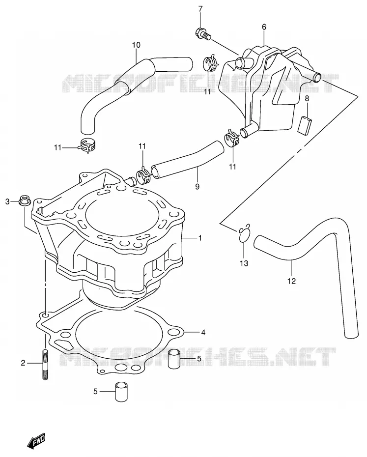 CYLINDER Suzuki MOTO 400 DR-Z 2002  DR-Z400K2(E1)