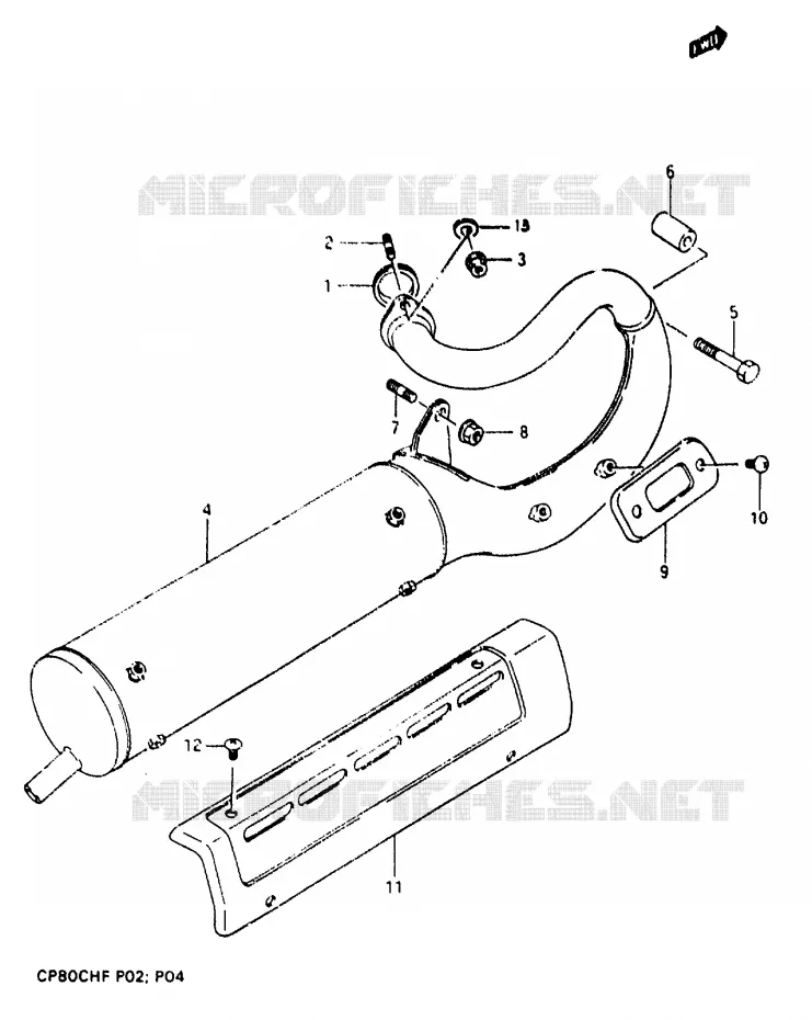 EXHAUST Suzuki SCOOTER 80 CP 1985  CP80CHF