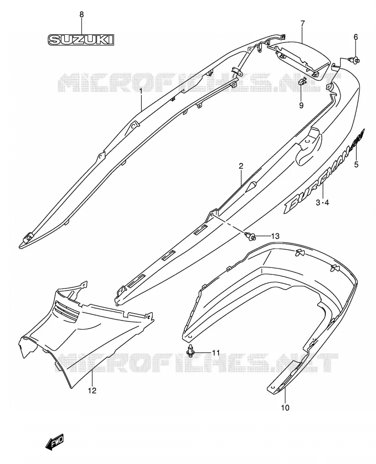FAIRING (AN400K5/K6) Suzuki SCOOTER 400 BURGMAN 2003  AN400K3(E2)