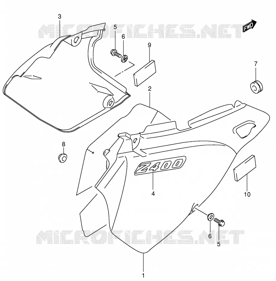 FAIRING (MODEL K1) Suzuki MOTO 400 DR-Z 2004  DR-Z400SK4(E2)