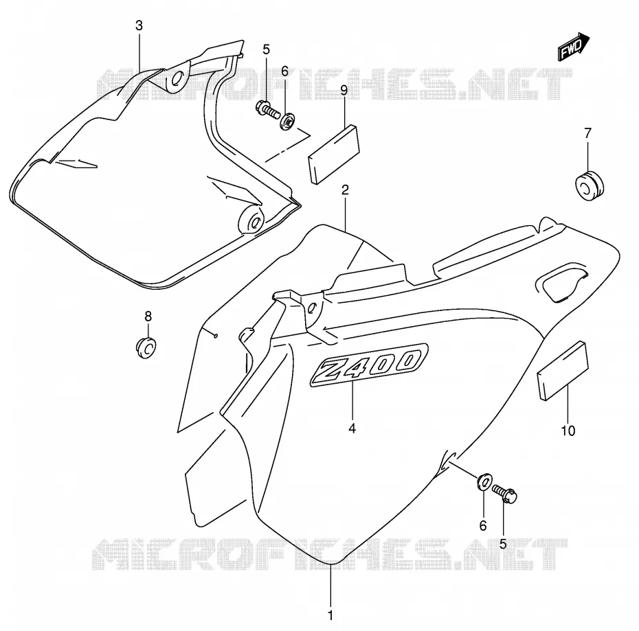 FAIRING (MODEL K1) Suzuki MOTO 400 DR-Z 2004  DR-Z400SK4(E3/E28)