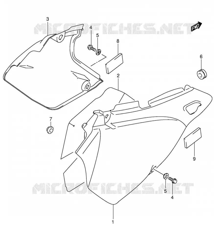 FAIRING (MODEL K3/K4) Suzuki MOTO 400 DR-Z 2001  DR-Z400SK1(E3/E28)