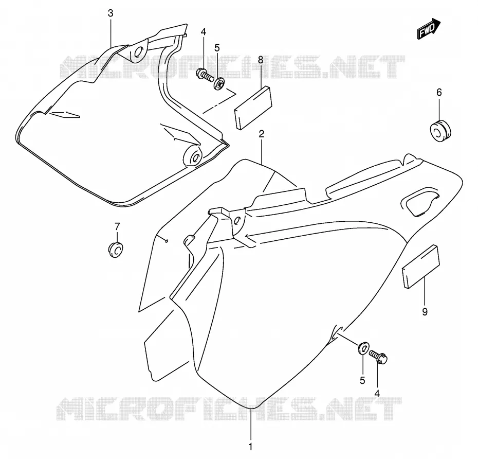 FAIRING (MODEL K3/K4) Suzuki MOTO 400 DR-Z 2003  DR-Z400SK3(E2)