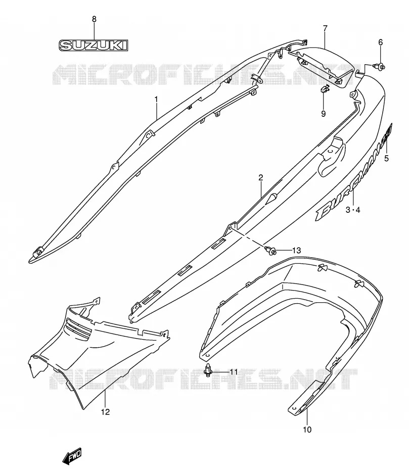 FAIRING (MODEL K5/K6) Suzuki SCOOTER 250 BURGMAN 2004  AN250K4(E2)