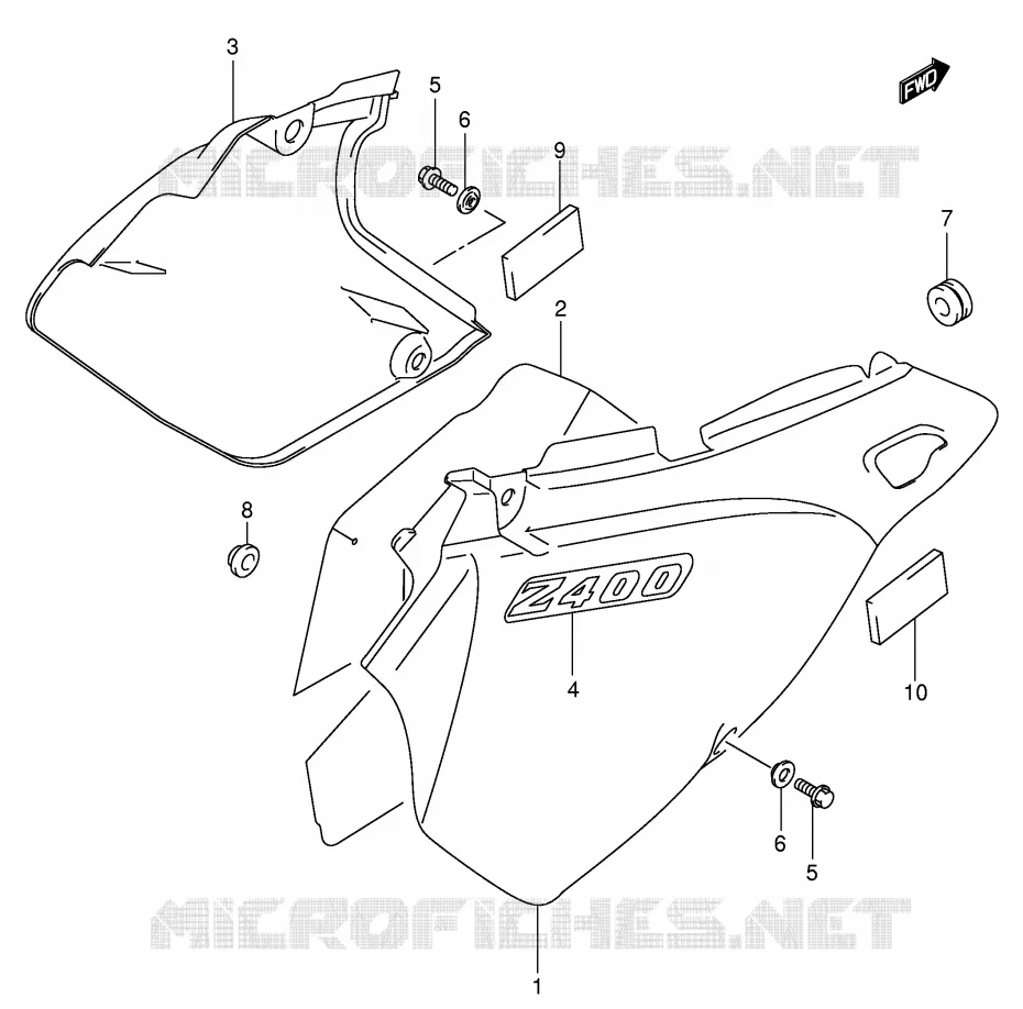 FAIRING (MODEL Y) Suzuki MOTO 400 DR-Z 2001  DR-Z400SK1(E2)