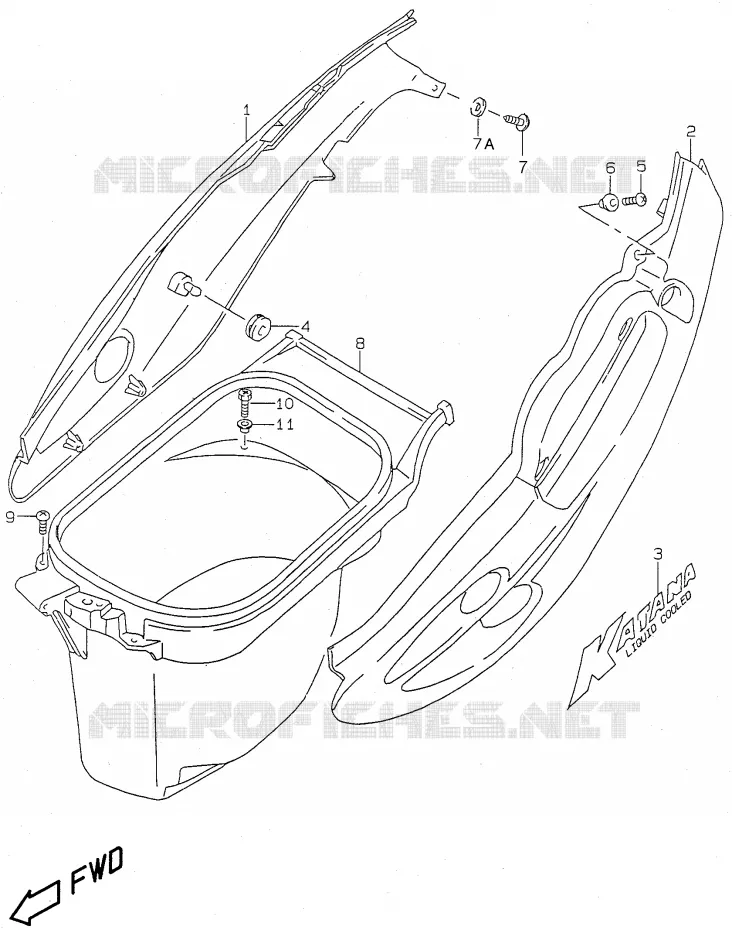 FAIRING (model Y) Suzuki SCOOTER 50 KATANA 2000  AY50WRY(V/W/X/Y)