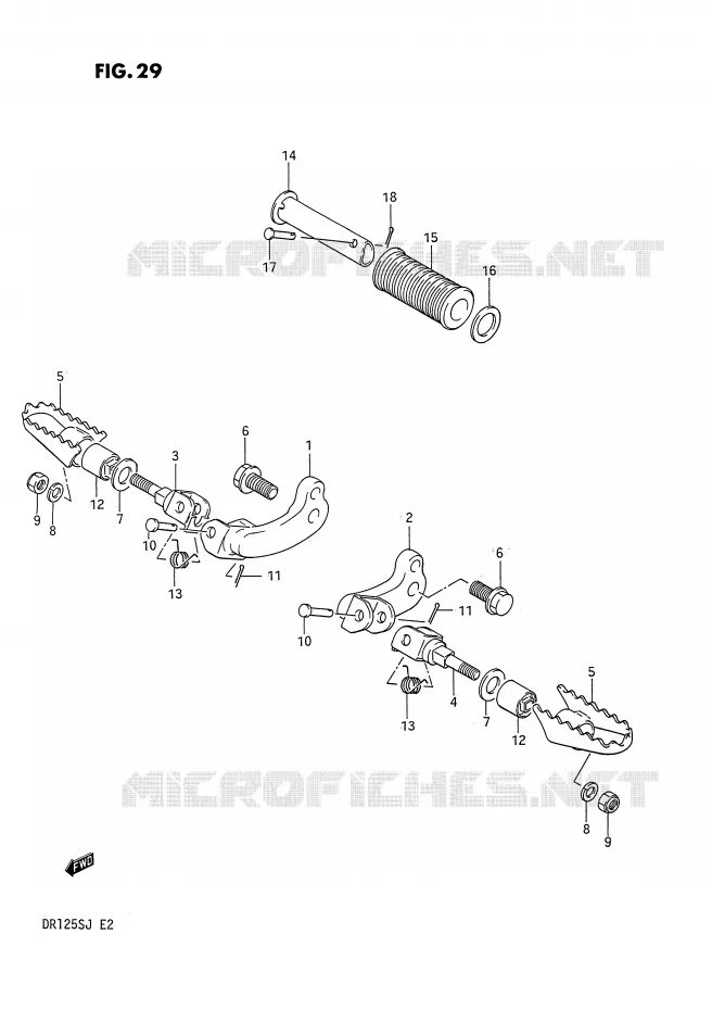 FOOTREST Suzuki MOTO 125 DR 1985  DR125SF(E2)