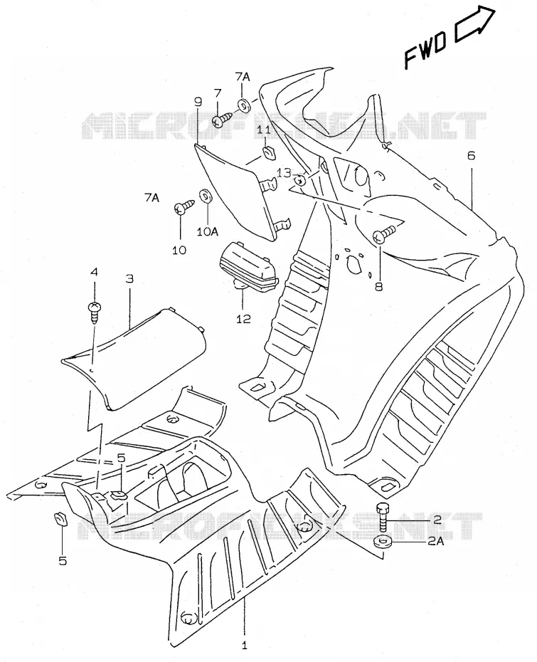 FOOTREST Suzuki SCOOTER 50 KATANA 2000  AY50Y(V/W/X/Y)