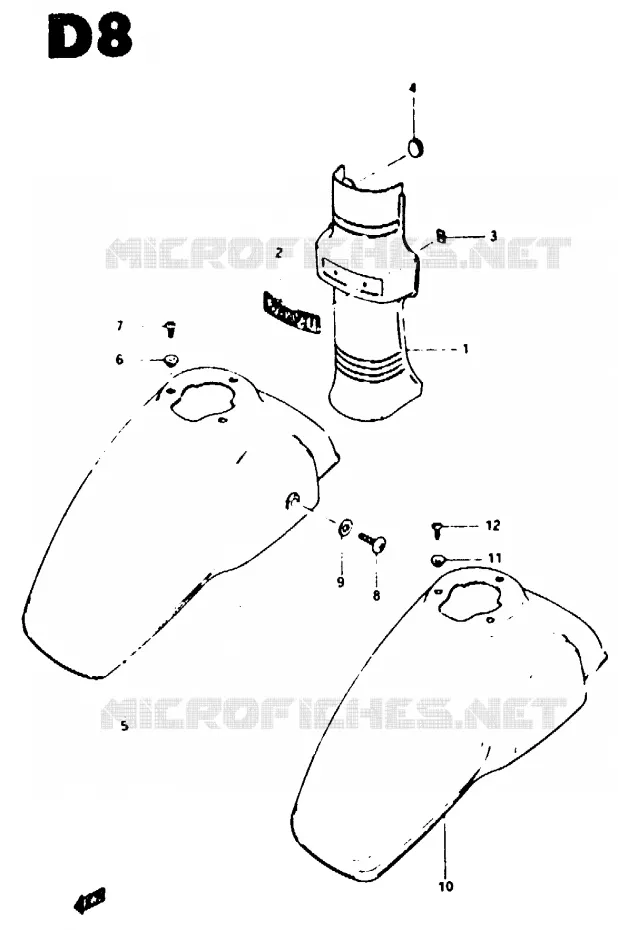 FRAME HEAD COVER - FRONT FENDER Suzuki SCOOTER 80 CS 1982  CS50Z(Z/D)