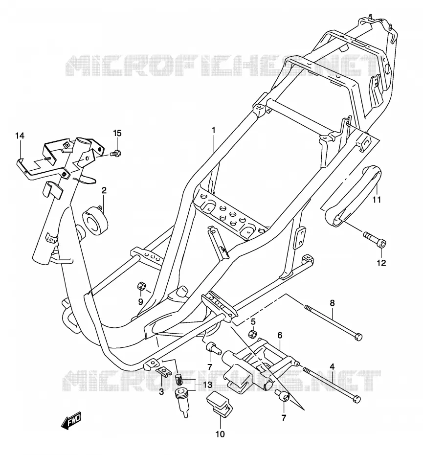 FRAME (MODEL K3/K4) Suzuki SCOOTER 50 KATANA 2002  AY50WRK2(P19)