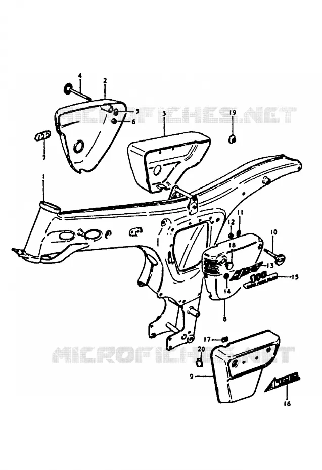 FRAME Suzuki MOTO 100 A100 1992  A100N(K/L/M/N/4)