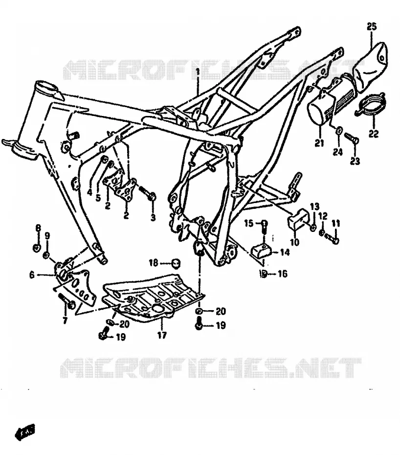 FRAME Suzuki MOTO 125 DR 1988  DR125SJ(F/H/J)