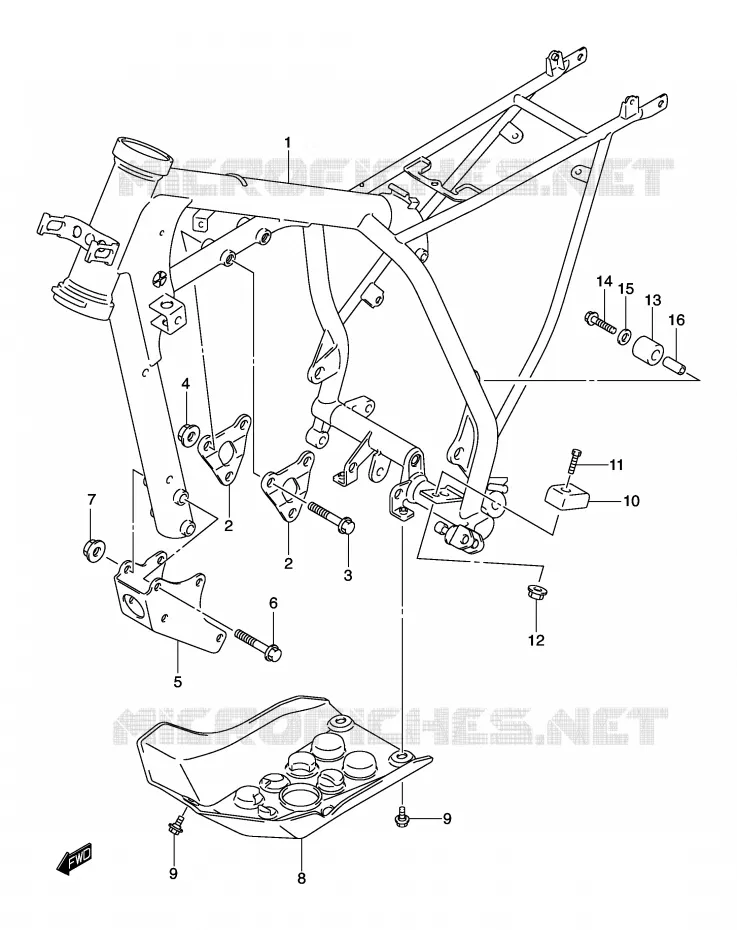 FRAME Suzuki MOTO 125 DR-Z 2003  DR-Z125K3(E3/E28)