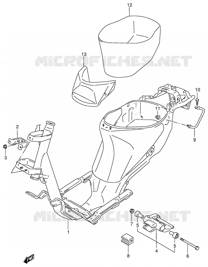 FRAME Suzuki SCOOTER 100 ADDRESS 1999  AG100X(E71)