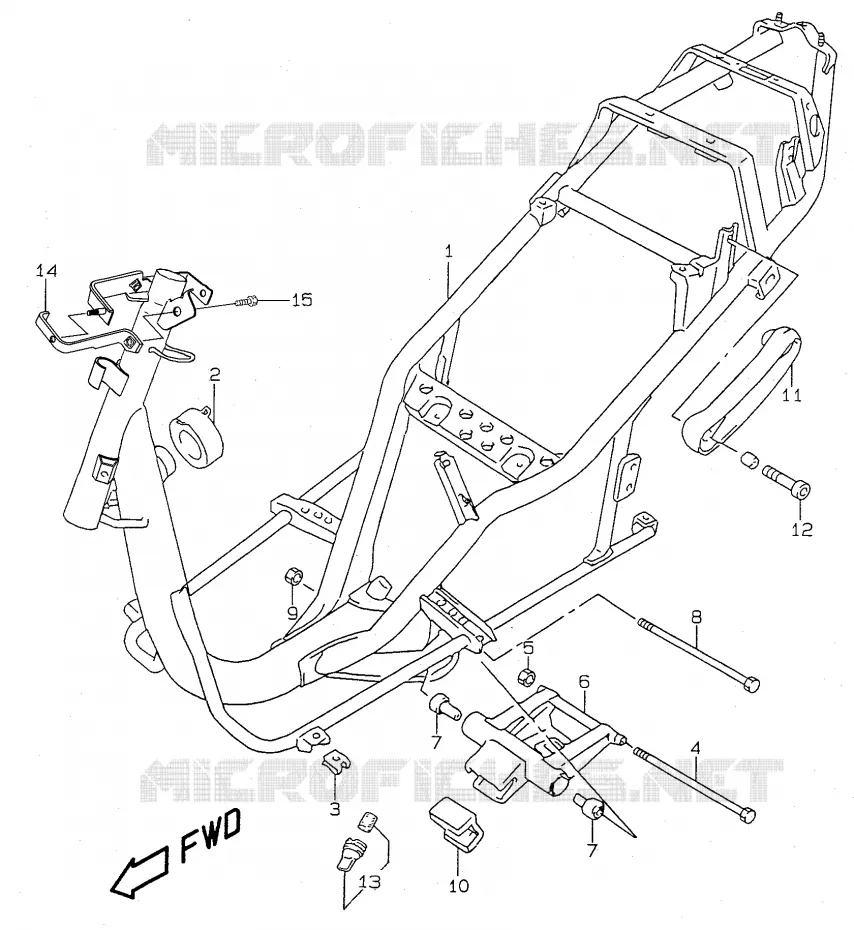 FRAME (model K1) Suzuki SCOOTER 50 KATANA 2000  AY50WRY(V/W/X/Y)
