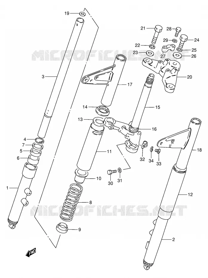 FRNT FORK Suzuki MOTO 120 BX 1994  BX120R(P97)