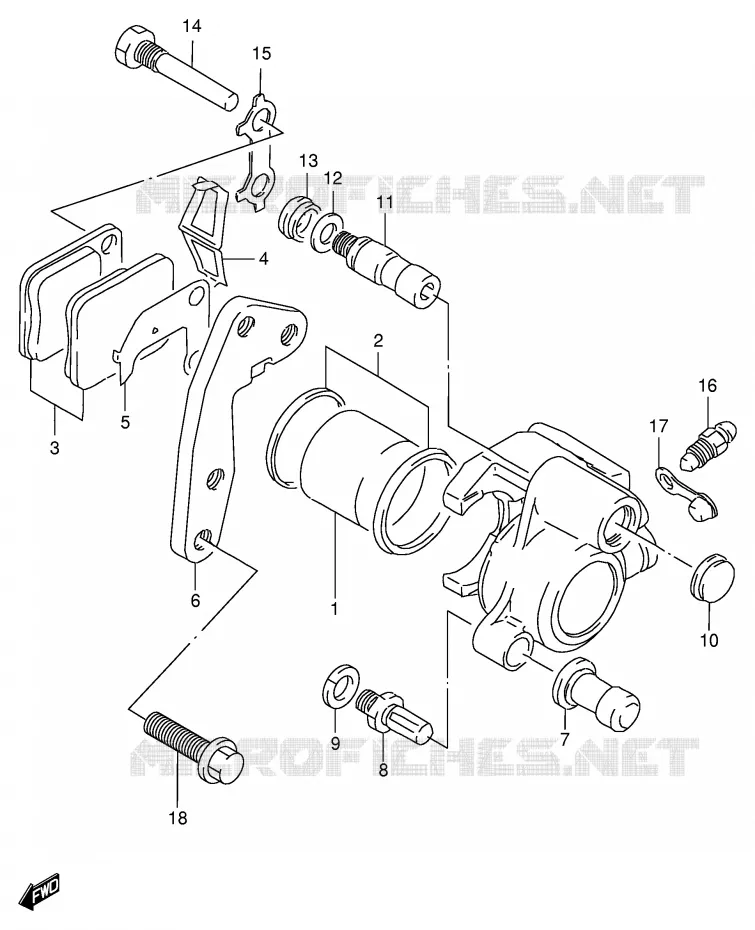 FRONT CALIPER Suzuki MOTO 125 DF 1999  DF125EX(E4)