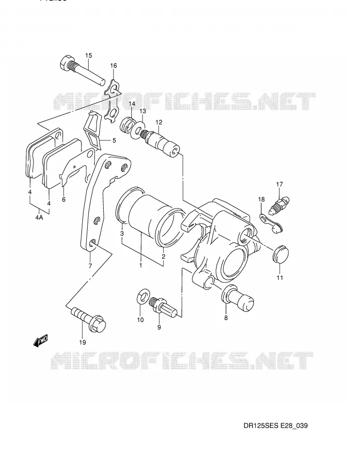 FRONT CALIPER Suzuki MOTO 125 DR 1995  DR125SES(E28)