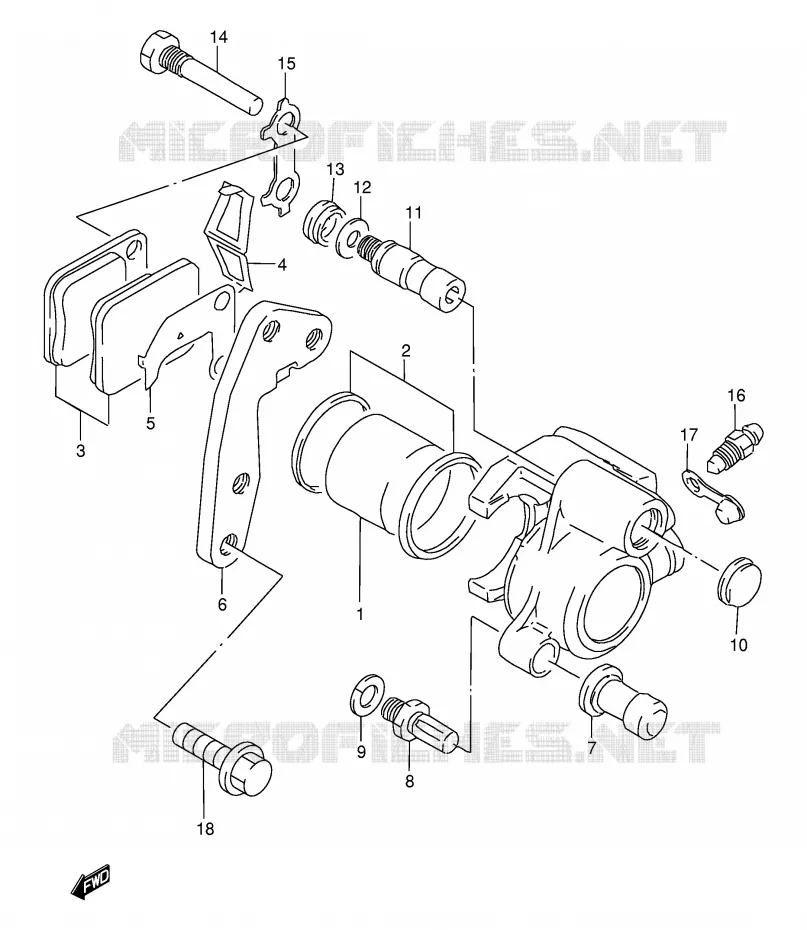 FRONT CALIPER Suzuki MOTO 200 DF 1998  DF200EW