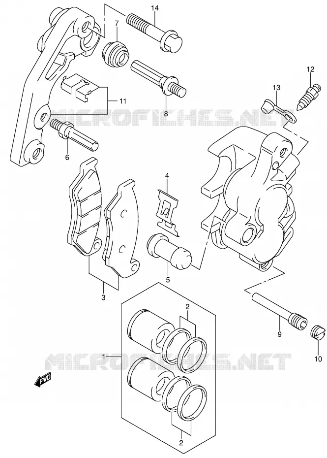 FRONT CALIPER Suzuki MOTO 400 DR-Z 2003  DR-Z400EK3(E1)