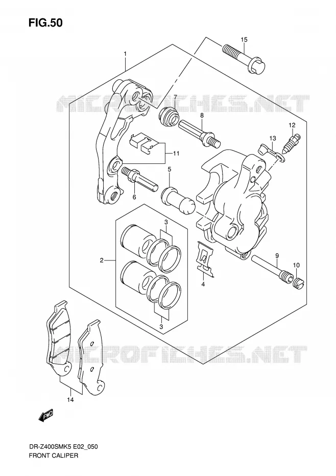 FRONT CALIPER Suzuki MOTO 400 DR-Z 2006  DR-Z400SMK6(E2)