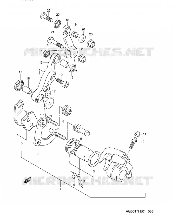 FRONT CALIPER Suzuki SCOOTER 50 ADDRESS 1992  AG50TN(E1)