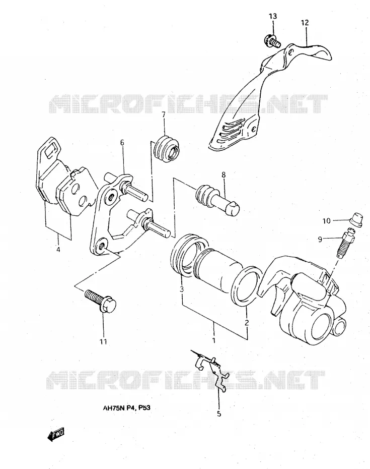FRONT CALIPER Suzuki SCOOTER 75 ADDRESS 1992  AH75N