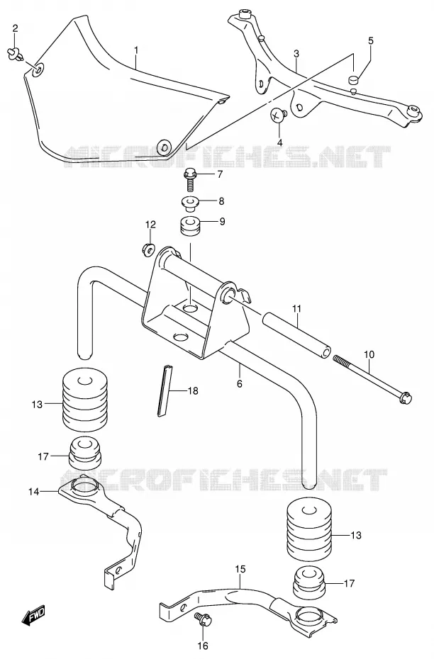 FRONT FAIRING BRACKET Suzuki MOTO 1000 V-STROM 2002  DL1000K2(E2)