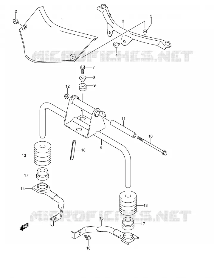 FRONT FAIRING BRACKET Suzuki MOTO 650 V-STROM 2004  DL650K4(E2)