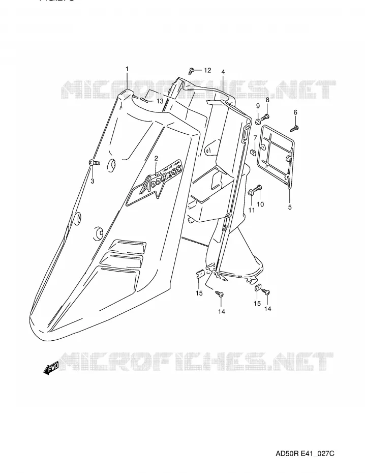 FRONT FAIRING (MODEL R E41,E94,P9) Suzuki SCOOTER 50 AD 1991  AD50WM(E41)