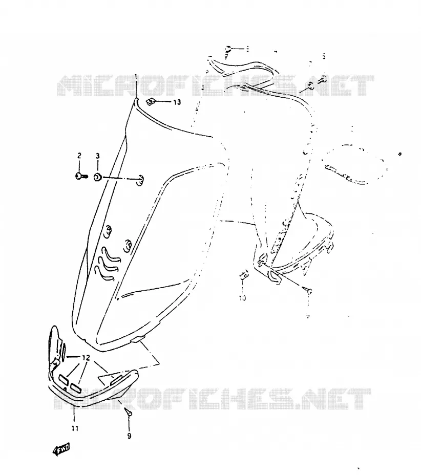 FRONT FAIRING Suzuki SCOOTER 100 ADDRESS 1994  AH100R