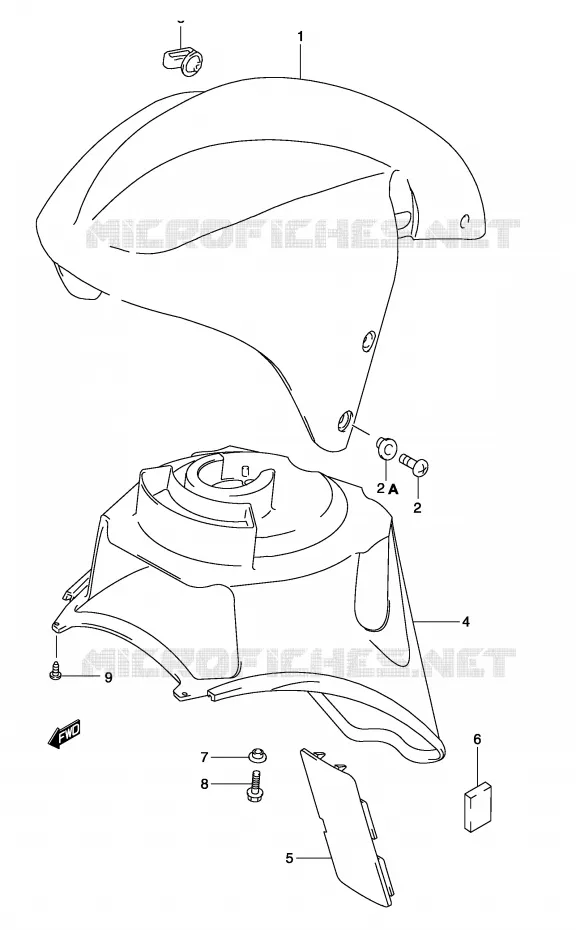 FRONT FENDER (MODEL K1) Suzuki SCOOTER 50 KATANA 2002  AY50WRK2(P19)